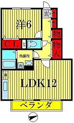 チリエージョ 1LDKの間取図画像