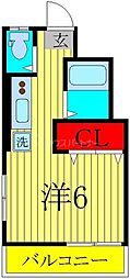 セブンハイツ 1Kの間取図画像