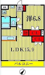 フォレストハーモニー 1LDKの間取図画像