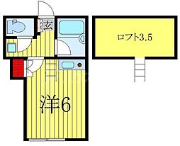 THEROCKYVILLAGE ワンルームの間取図画像