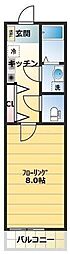 センターパーク南流山 1Kの間取図画像