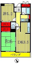 パインエクセレント 2DKの間取図画像
