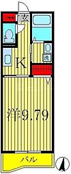 ボヌール 1Kの間取図画像