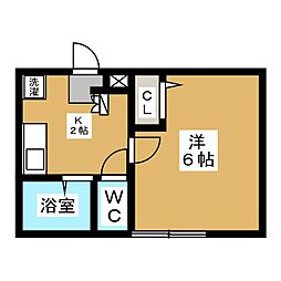 クラヴィス吉野町 1Kの間取図画像