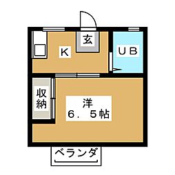 マルトハウス 1Kの間取図画像