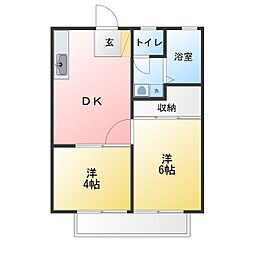 マルトハウス 2DKの間取図画像
