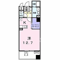 アヴニール山手 1Kの間取図画像