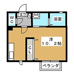 ジラソーレ石川町 ワンルームの間取図画像