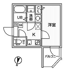 T's Cuore横濱元町 1Kの間取図画像