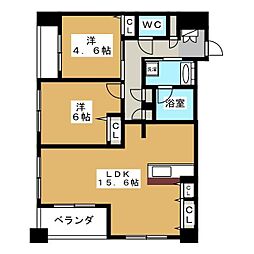 レジデンス横濱リバーサイド 2LDKの間取図画像