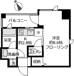 ロイジェント磯子 1Kの間取図画像