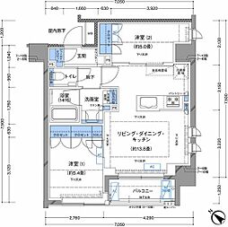 ラティエラ横濱大通り公園 2LDKの間取図画像