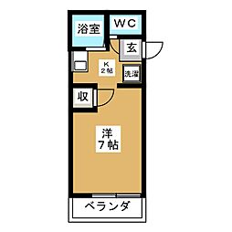 ジュネス本牧 ワンルームの間取図画像