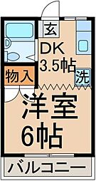 アルスＴ 1階1DKの間取り