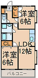 エントピアかすみ 2LDKの間取図画像