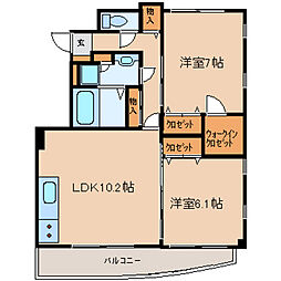 吹上マンション 2LDKの間取図画像