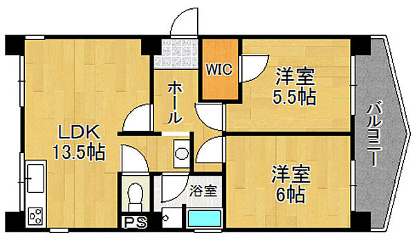 サウスＴＡＫＡＲＡＺＵＫＡ ｜兵庫県宝塚市南口2丁目(賃貸マンション2LDK・3階・55.00㎡)の写真 その2