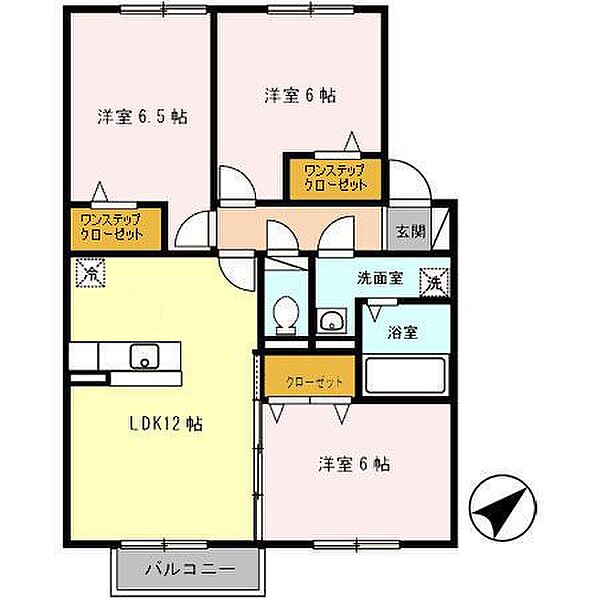 グランボヌール花屋敷　A棟 ｜兵庫県川西市花屋敷2丁目(賃貸アパート3LDK・2階・68.69㎡)の写真 その2