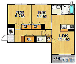 オーキッドガーデン  ｜ 兵庫県宝塚市山本南3丁目（賃貸マンション2LDK・3階・62.07㎡） その2