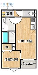 REGIES清荒神2 1LDKの間取図画像