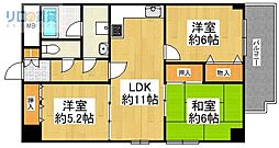 インペリアル花屋敷 3LDKの間取図画像