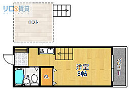 ハイツコメット ワンルームの間取図画像