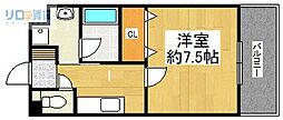 プライムコート宝塚 1Kの間取図画像