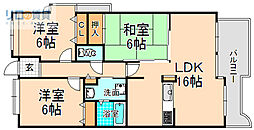 ヴィルトゥ武庫川 3LDKの間取図画像