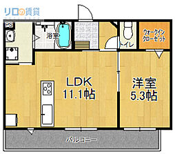 シャーメゾン口谷 1LDKの間取図画像
