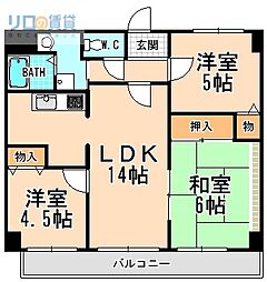 ル・シエル 3LDKの間取図画像