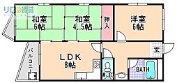 和田ビル 2LDKの間取図画像