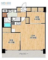 プレジオ宝塚ASIAN 2LDKの間取図画像