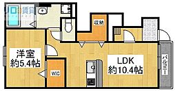 フォレスト宝塚2番館 1LDKの間取図画像