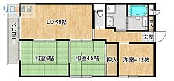 ロイヤルメゾン仁川2 3LDKの間取図画像