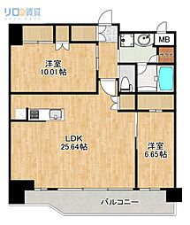 プレジオ宝塚ASIAN 2LDKの間取図画像