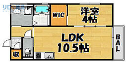 マイルーム小戸 1LDKの間取図画像