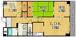 メゾン・ドール宝塚 3LDKの間取図画像
