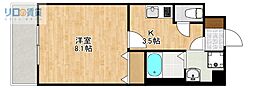 grandeetoile5 1Kの間取図画像