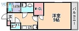 ロイヤルキャッスル 1Kの間取図画像