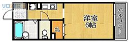 ジュネス仁川 1Kの間取図画像