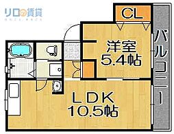ハイツ77 1LDKの間取図画像