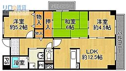 メゾン・ドール宝塚 3LDKの間取図画像