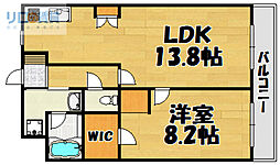 クレール美園 1LDKの間取図画像