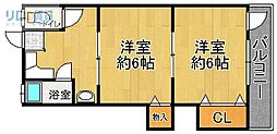第二宝来マンション 2DKの間取図画像