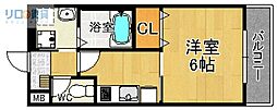 A.Grayish宝塚 1Kの間取図画像