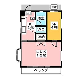 エスポワール 3階1LDKの間取り