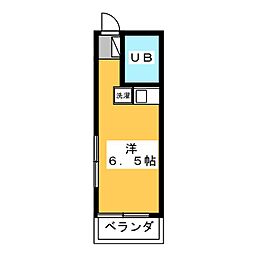 エアリィガーデン ワンルームの間取図画像