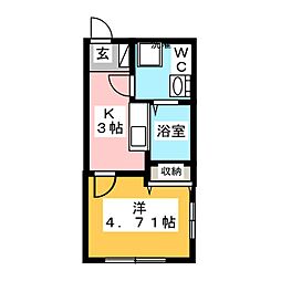 ハイグローブ東十条 1Kの間取図画像