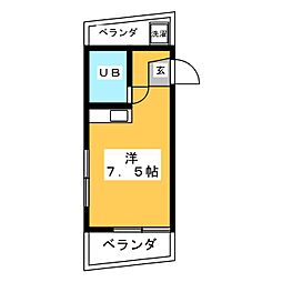 パーク・ハイムKT ワンルームの間取図画像