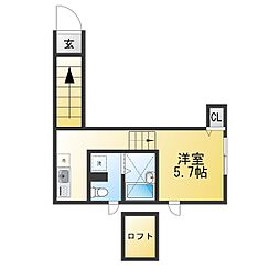 シャトン王子神谷 ワンルームの間取図画像